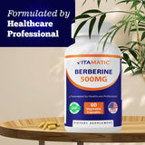 Envase Vitamatic Berberina enfocado en su empaque, listo para la compra