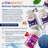 Etiqueta de frasco Vitamatic Berberina 500 mg con ingredientes sin alérgenos