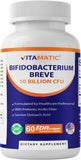 Vitamatic Bifidobacterium Breve 10B en frasco de cápsulas para digestión suave