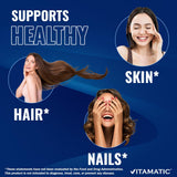 Biotina Vitamatic 10000mcg sin alérgenos y opción vegetariana clara.