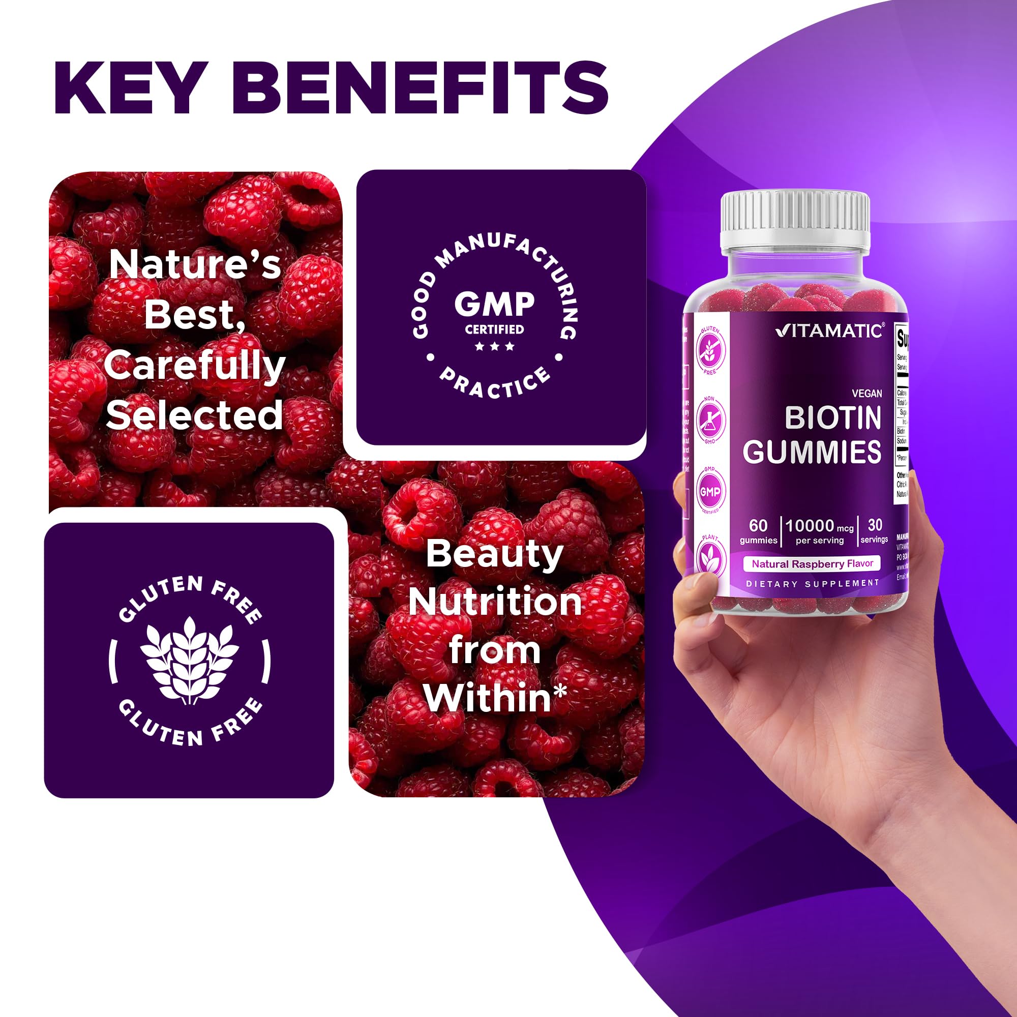 Etiqueta Vitamatic con ingredientes y beneficios para decisiones informadas.