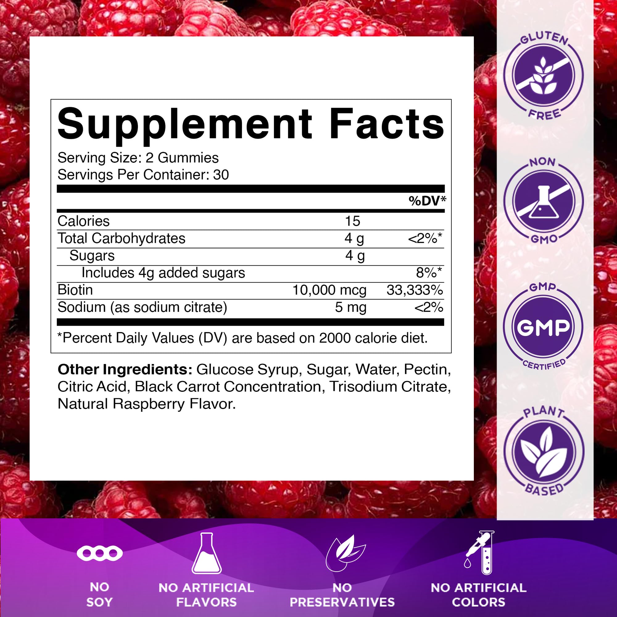 Vitamatic Biotina Gummies, fórmula vegana a base de pectina