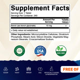 Vitamatic boro glicinato: envase trasero, etiqueta clara y dosis de 10 mg.