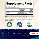 Vitamatic Fólico 5 mg, botella de tabletas para dosis diaria.