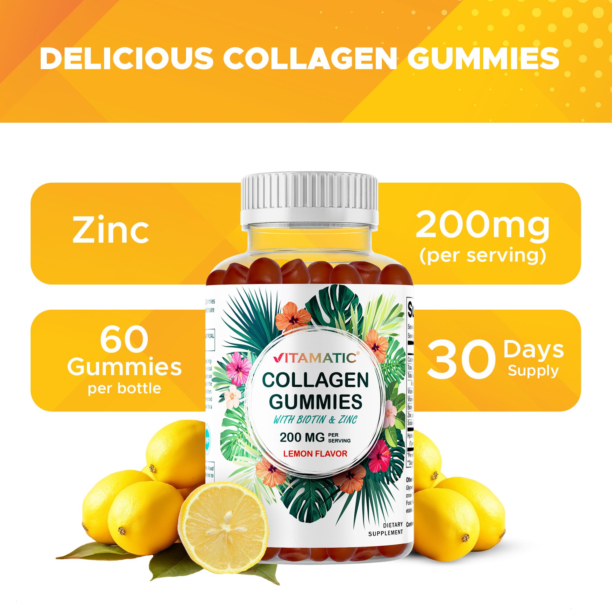 Gomitas Vitamatic sabor tropical natural para hábitos de bienestar.