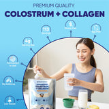 Vitamatic colostro-colágeno cuchara medidora junto al polvo
