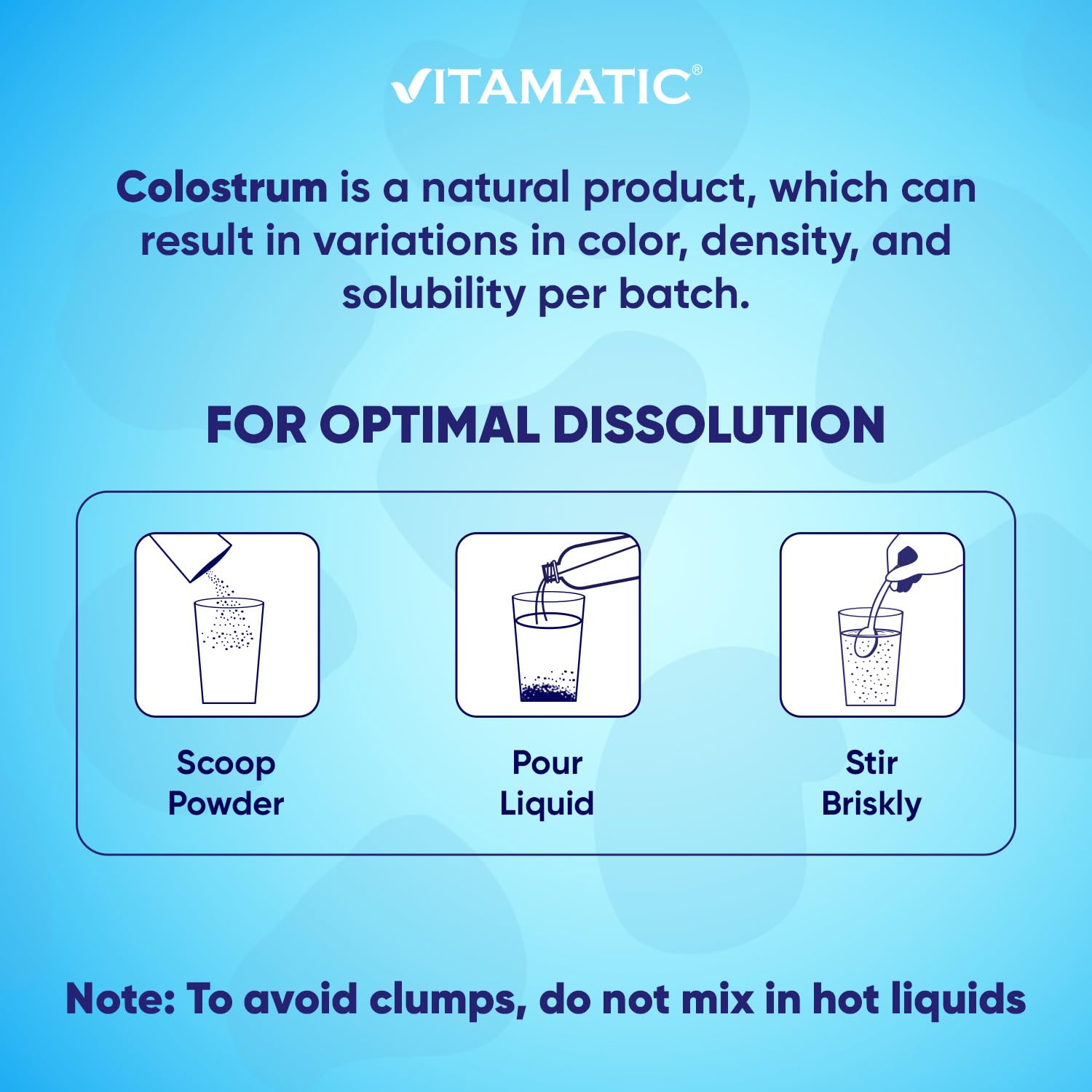 Vitamatic colostro-colágeno en vaso, bebida lista para consumir