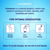 Vitamatic colostro-colágeno en vaso, bebida lista para consumir