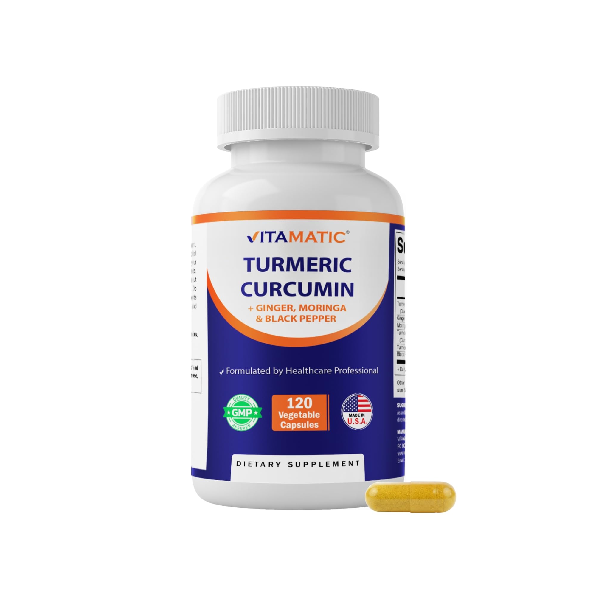 Vitamatic curcuminoides al 95% en cápsula para uso diario.