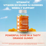 Caja de Vitamatic D3, presentación semanal con 120 gomitas para consumo.