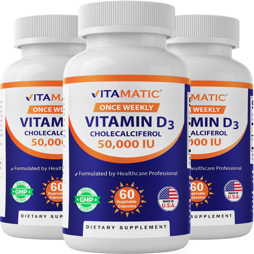 Vitamatic D3 en frasco semanal para adherencia y dosis consistentes