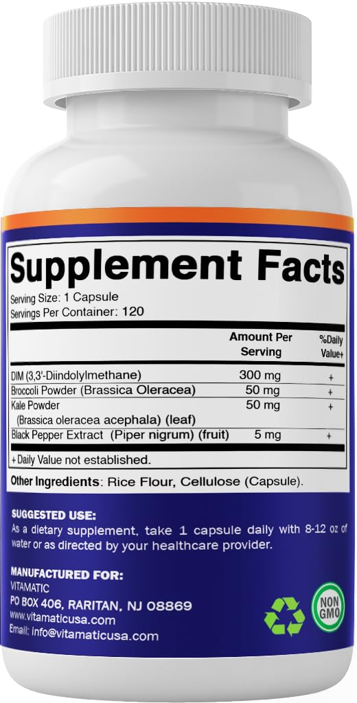 Vitamatic DIM botella de 120 cápsulas para uso prolongado