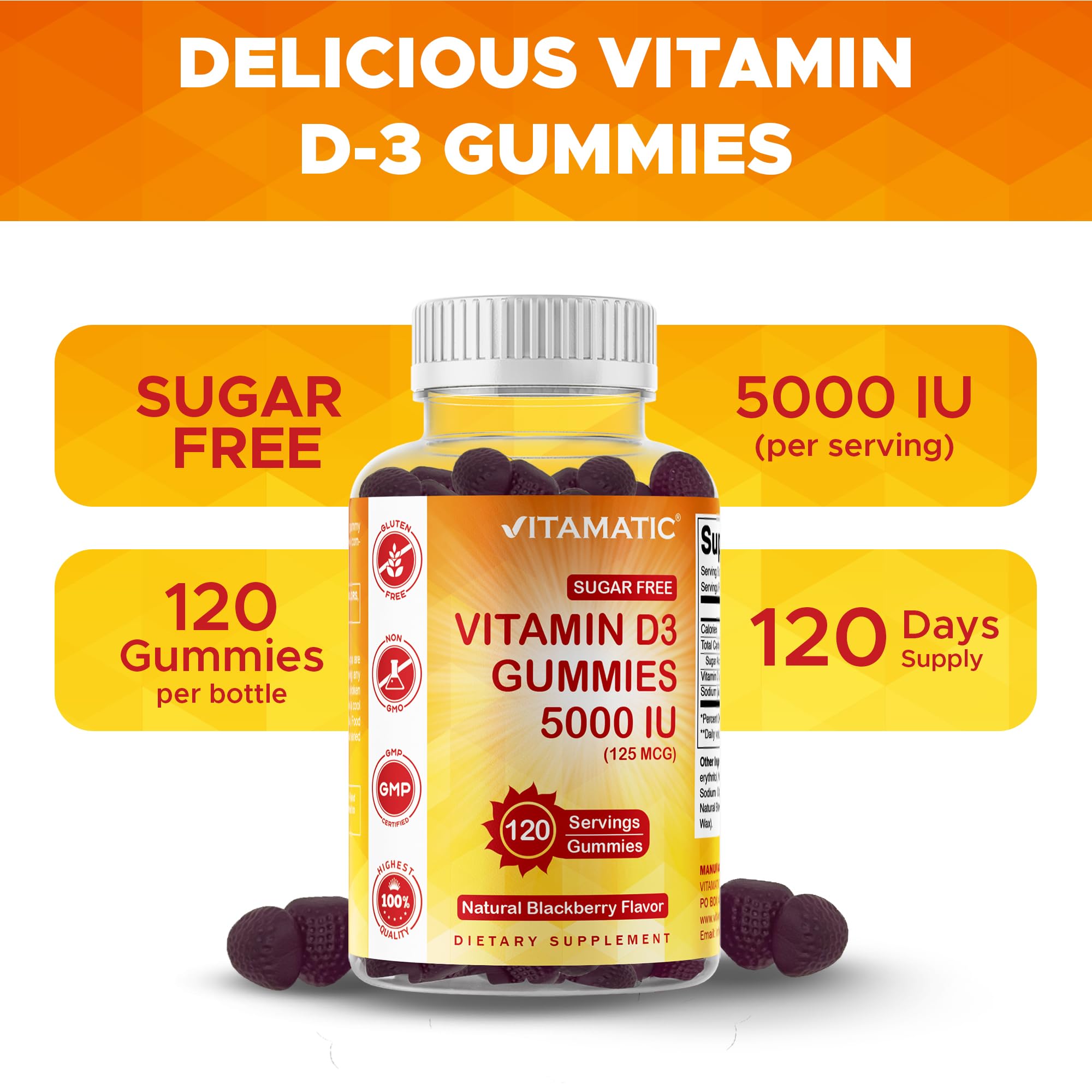 Etiqueta Vitamatic con información nutricional y datos de D3