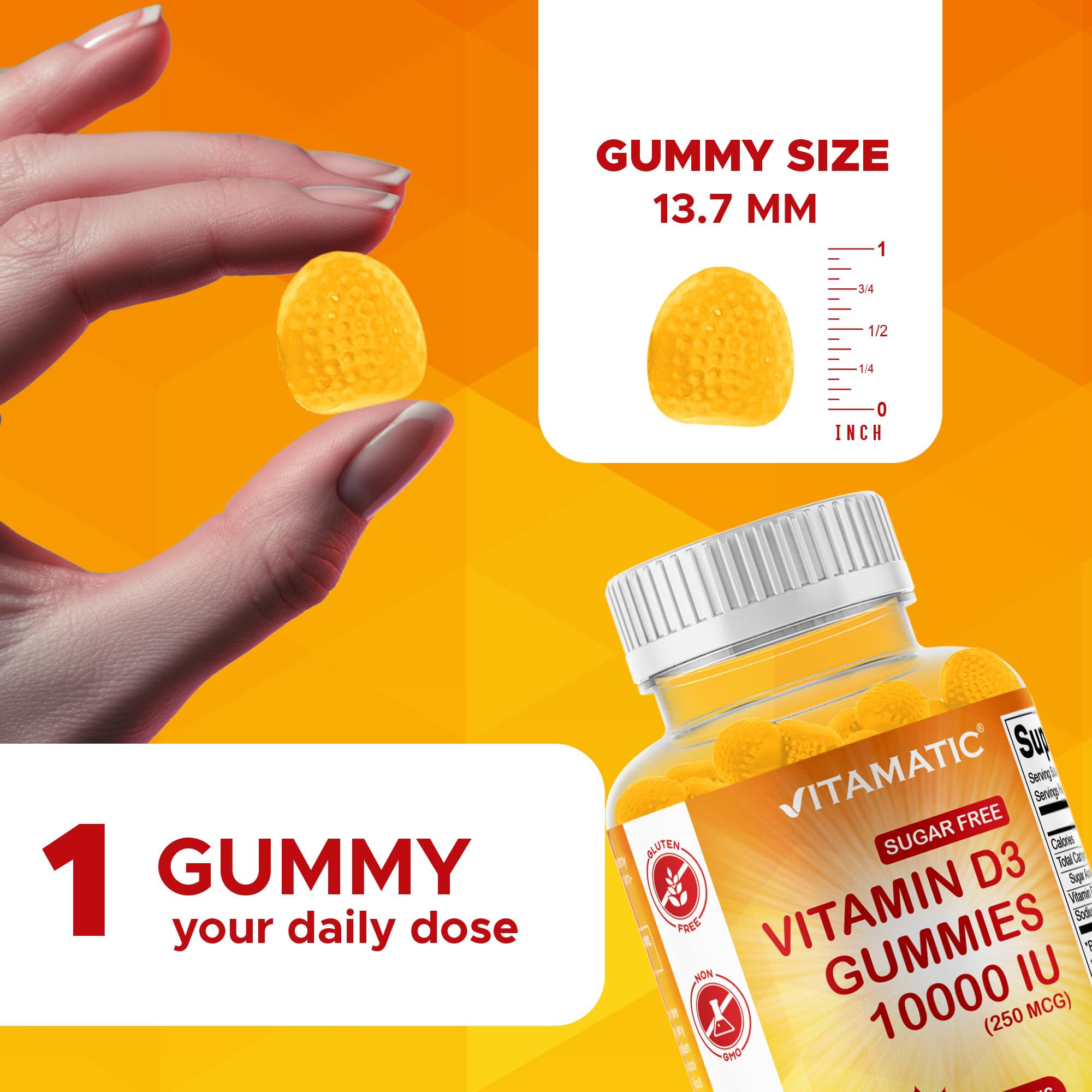 Vitamatic etiqueta D3 10000 UI, detalle de ingredientes