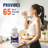 Etiqueta clara de Vitamatic Carbonyl Iron con lista de ingredientes