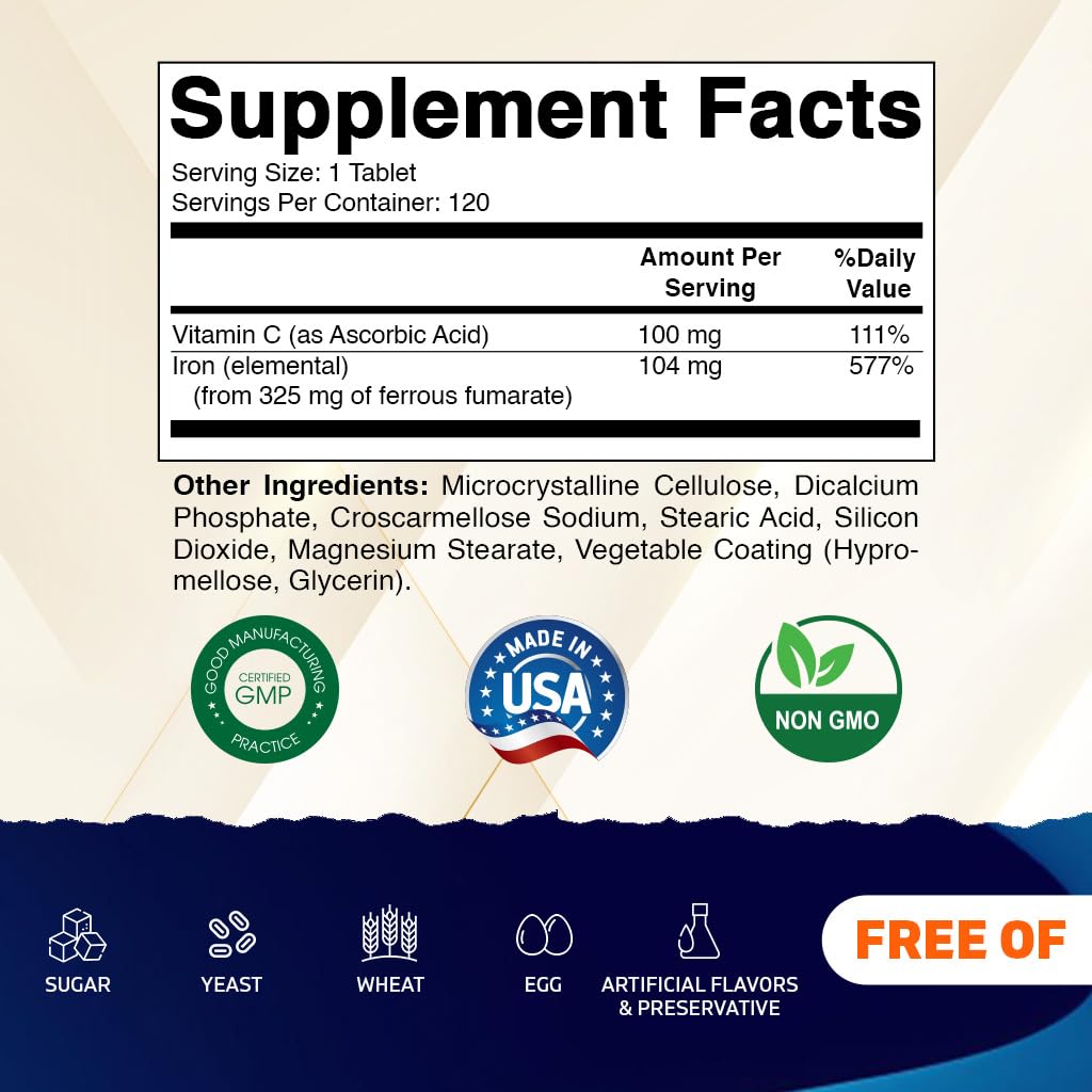 Vitamatic Ferro Fumarato tableta 325 mg, detalle de recubrimiento suave.