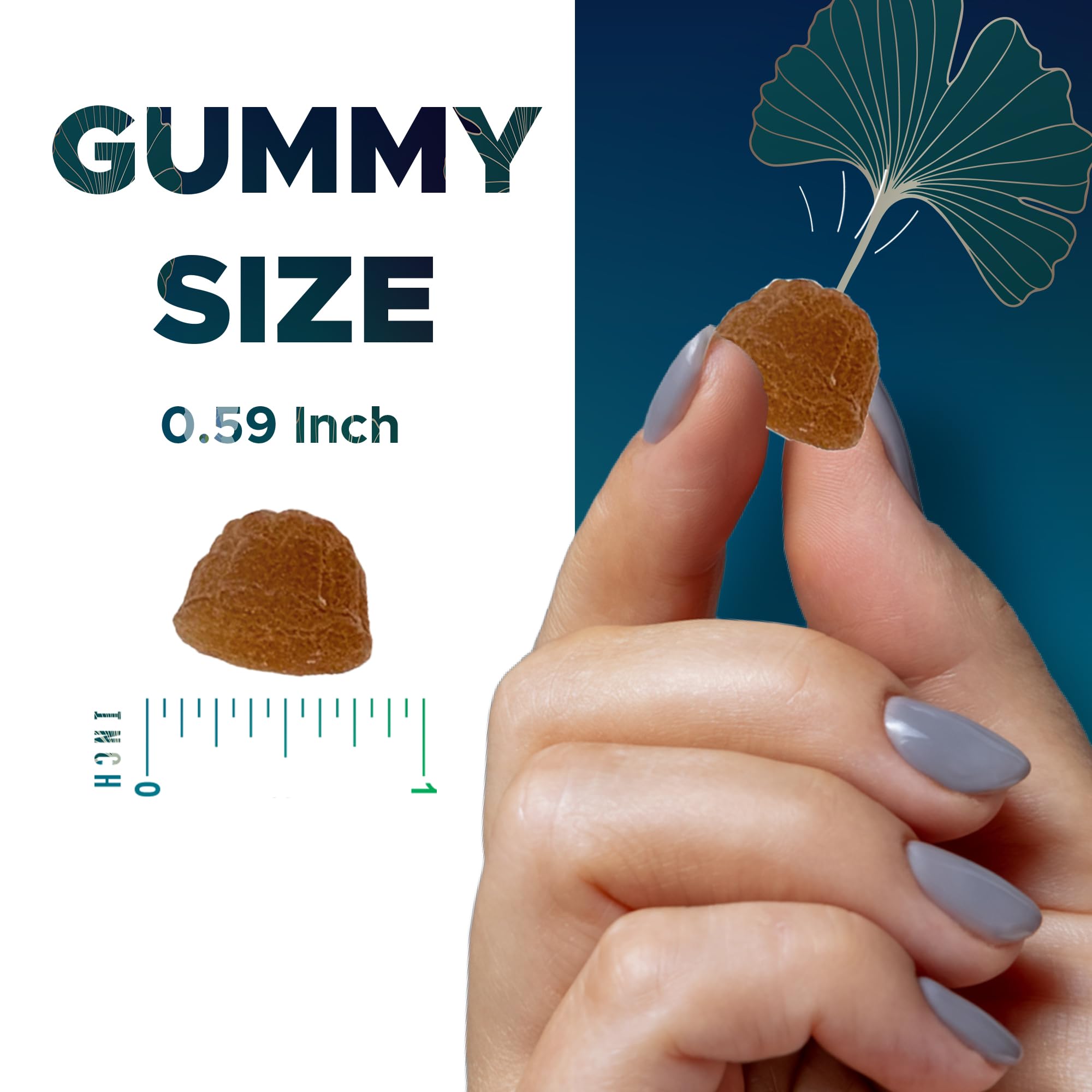 Vitamatic Ginkgo-Bacopa Gummies: sabor natural a durazno para placer diario.