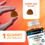 Vitamatic Ginkgo-Bacopa Gummies: sin gelatina para opciones vegetarianas.