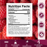 Vitamatic Glucosa gomitas frambuesa natural, botellas dobles para consumo diario cómodo.
