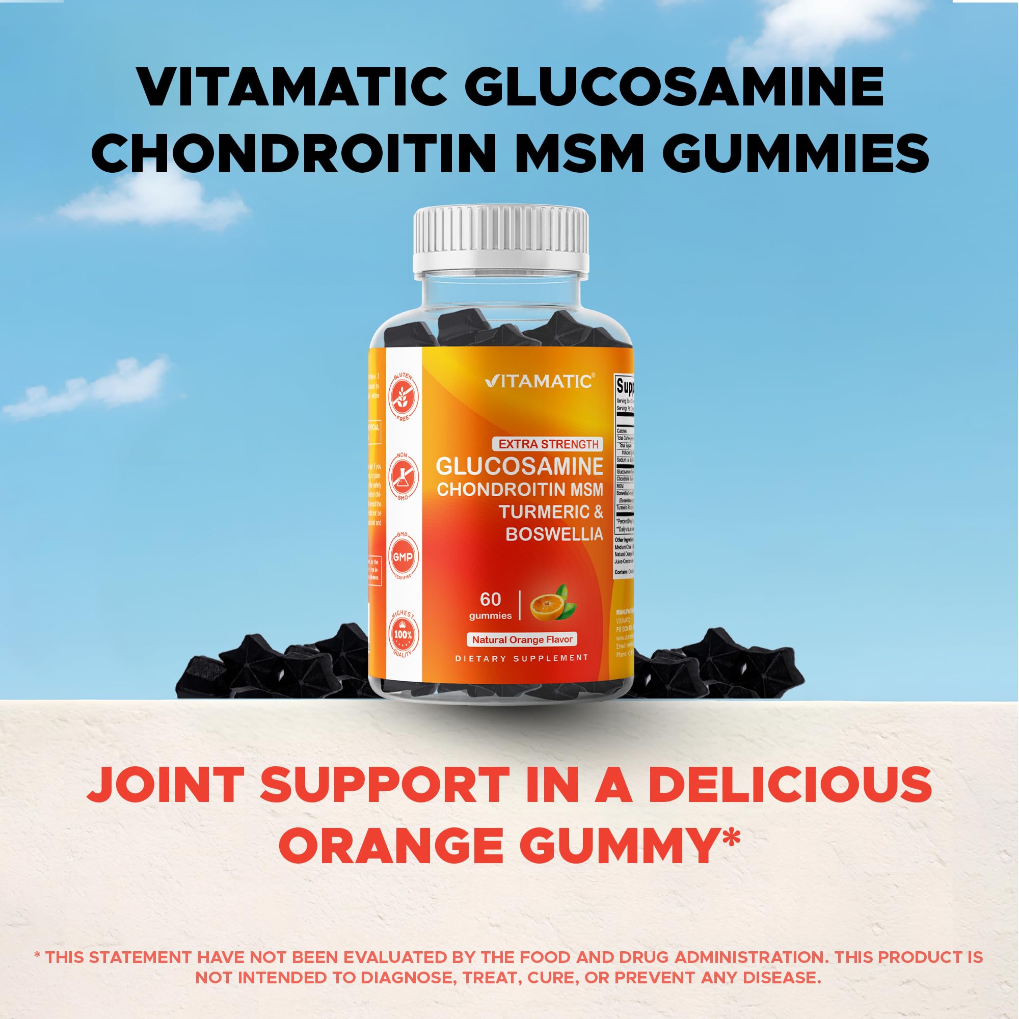 60 unidades en empaque de Vitamatic gominolas para mobilidad articular.