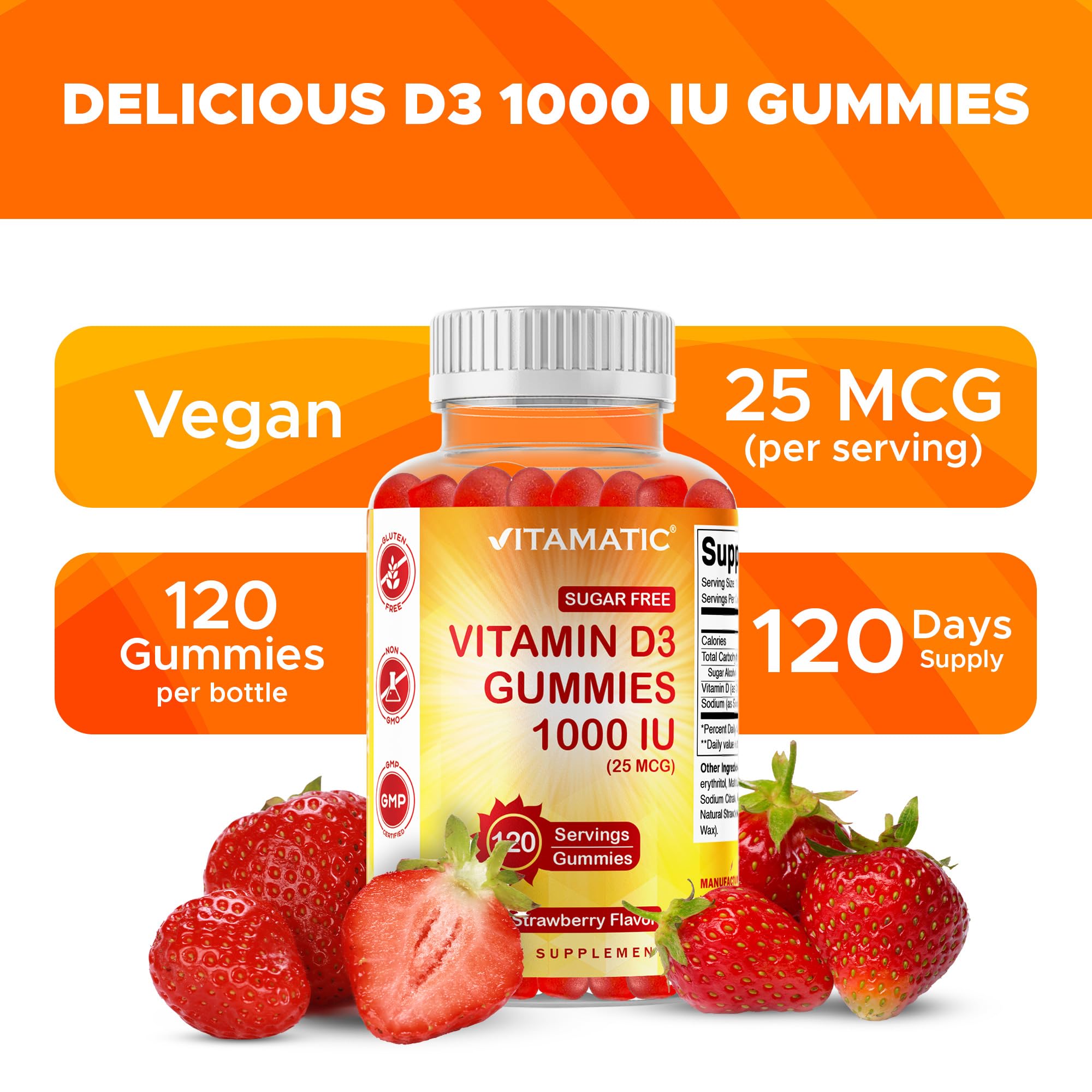 Gomita individual Vitamatic D3-120 sin azúcar