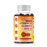 Vitamatic gominolas D3 5000IU sabor mora para apoyar huesos y energía diaria