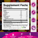 Etiqueta frontal de Vitamatic Gomitas fibra prebiótica, sin azúcar añadida.