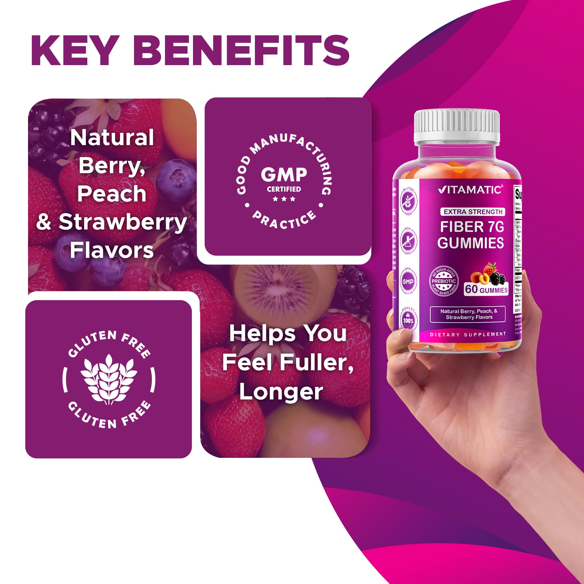 Gomitas Vitamatic Prebioticas caja frontal empaque práctico para llevar