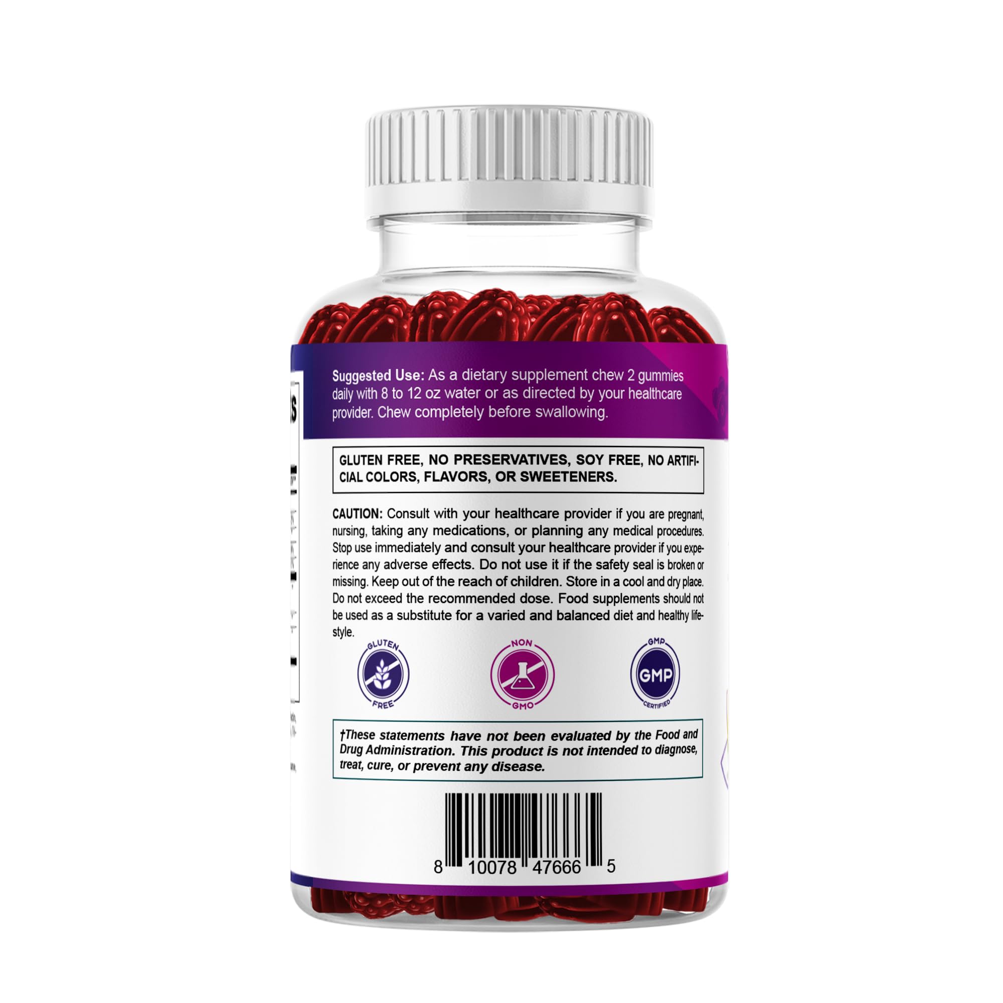 Gomitas Vitamatic aptas para alérgenos comunes, aptas para dietas especiales.