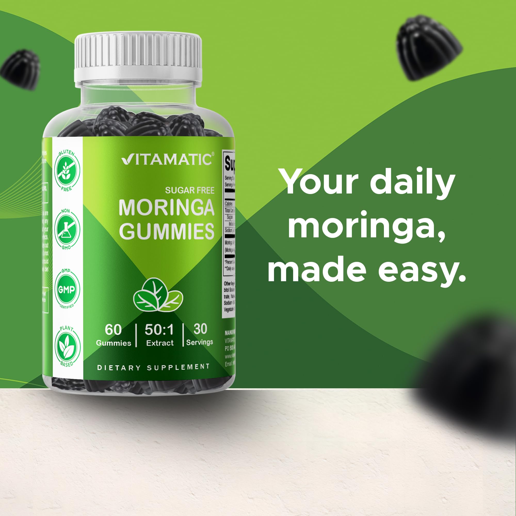 Vitamatic Gomitas sin soja levadura y trigo, opción segura para dietas.