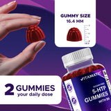 Gominolas de Vitamatic 5-HTP, sabor frambuesa natural.