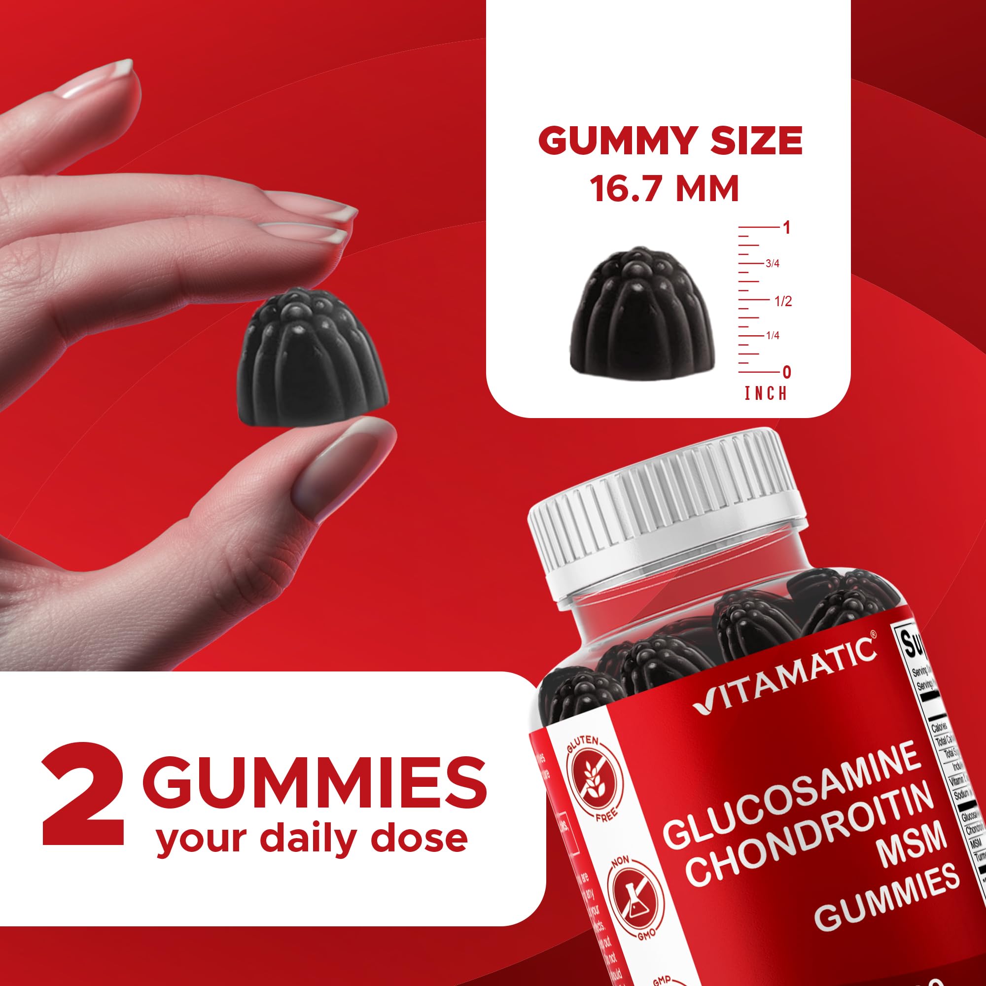 Vitamatic con glucosamina, condroitina MSM y vitamina E para articulaciones