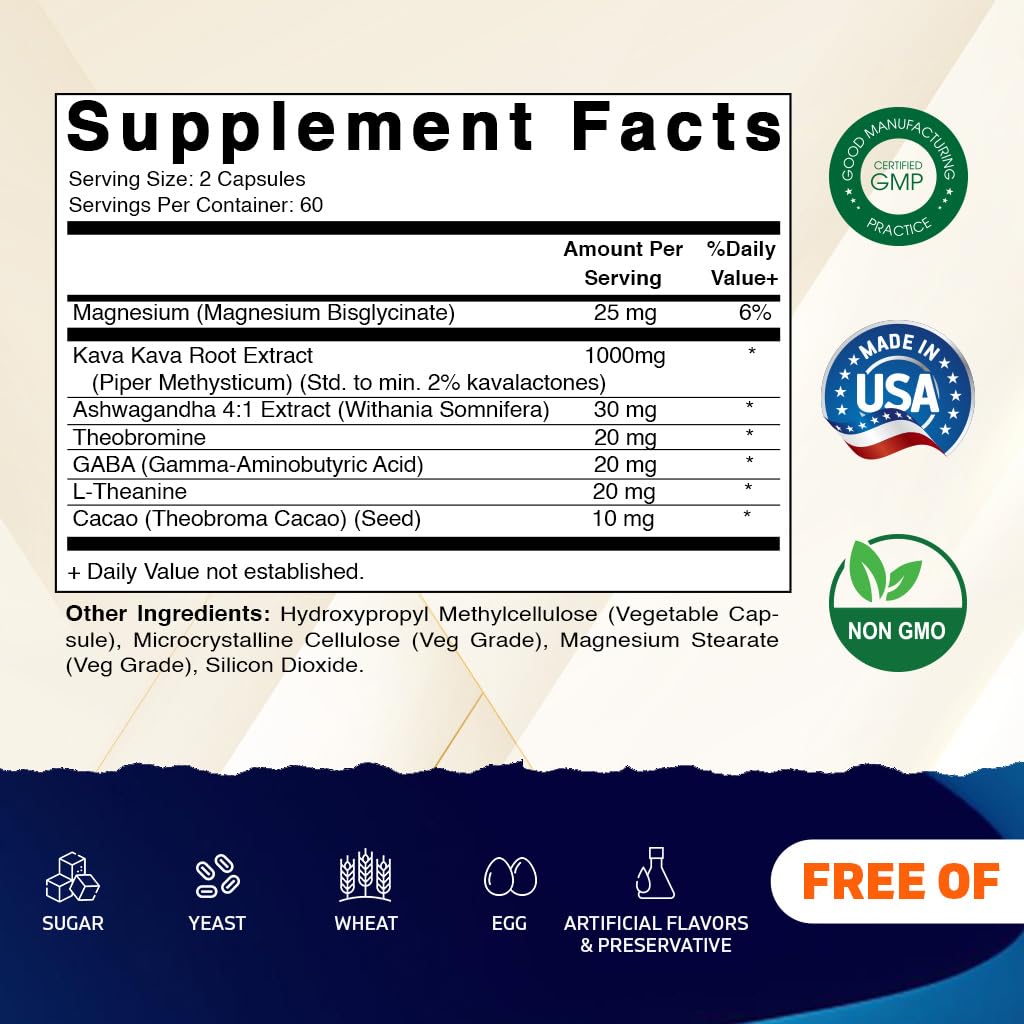 Vitamatic Kava Kava 1000mg - cápsulas vegetales listas para tomar.