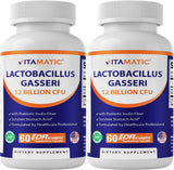 Vitamatic Lactobacillus Gasseri, botella y etiqueta: soporte digestivo suave.