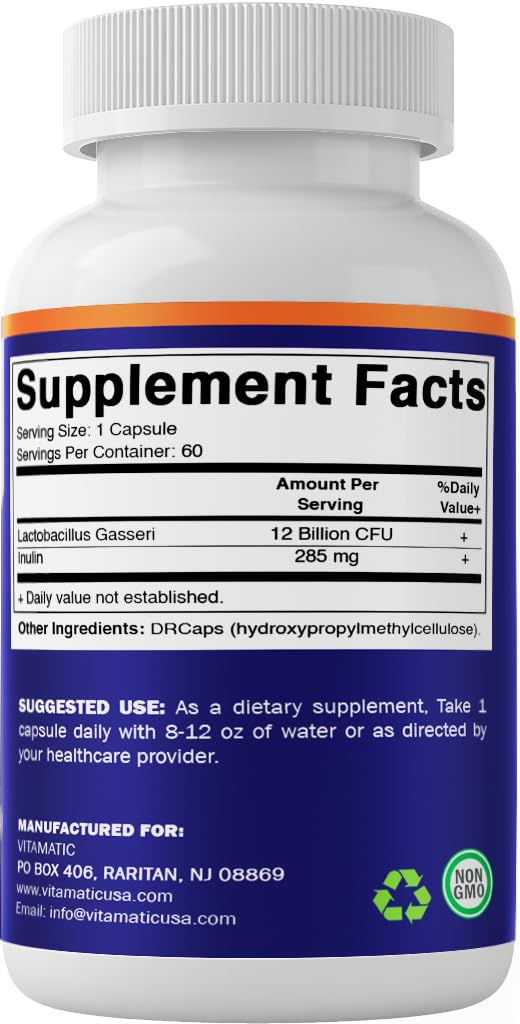 Vitamatic Lactobacillus Gasseri, envase con código legible.