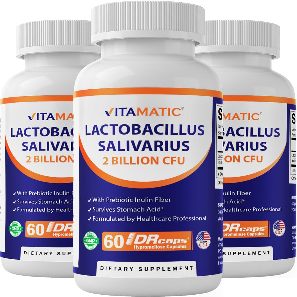 Vitamatic Lactobacillus Salivarius, bote frontal para soporte digestivo