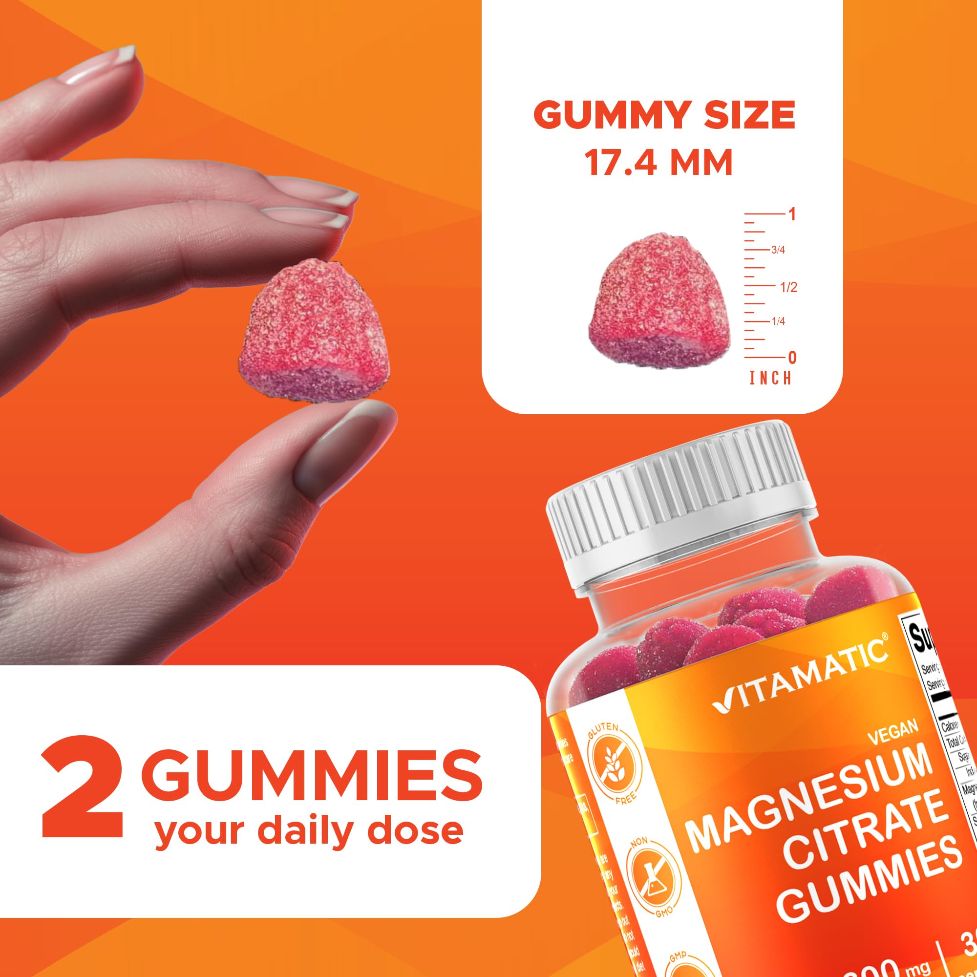 Vitamatic Magnesio gominolas veganas con pectina para opciones vegetarianas
