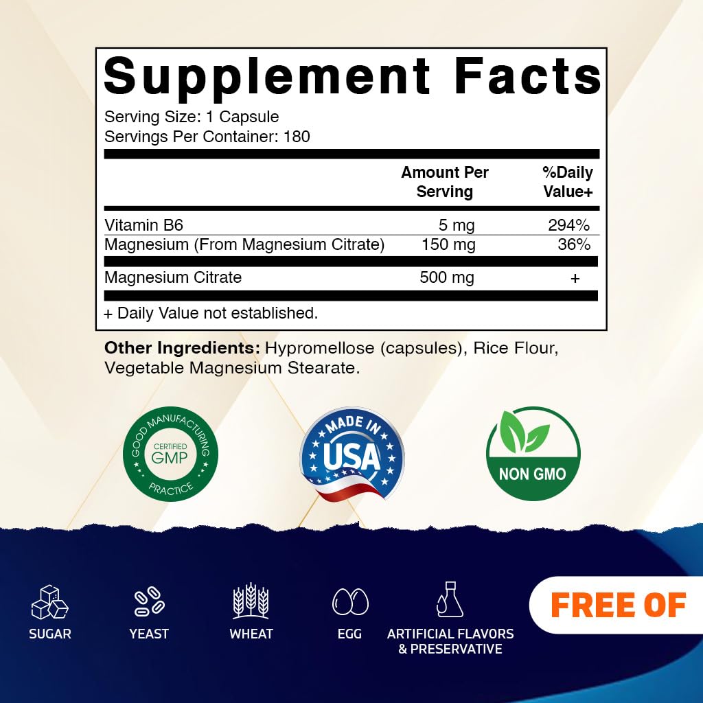 Vitamatic botella frontal magnesio citrato 500 mg para uso diario