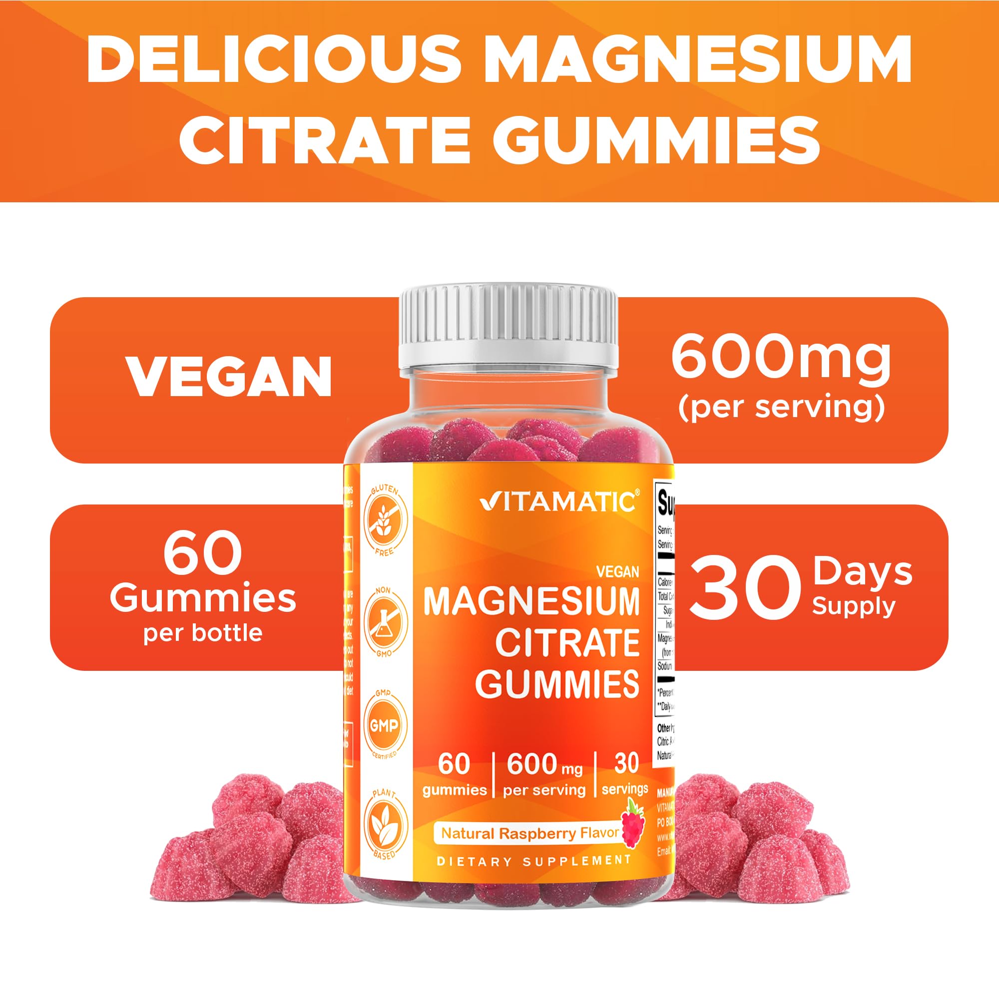 Gominolas veganas basadas en pectina para dietas vegetarianas con magnesio.