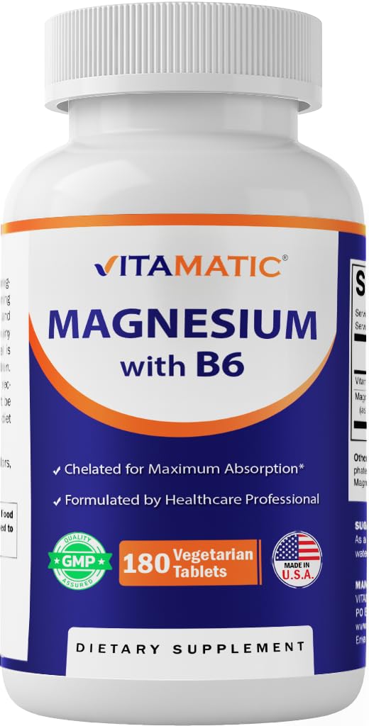 Vitamatic Magnesio envase con tabletas vegetarianas para uso diario y beneficio muscular