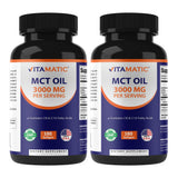 Vitamatic MCT Cápsulas: botella frontal, energía rápida para iniciar el día