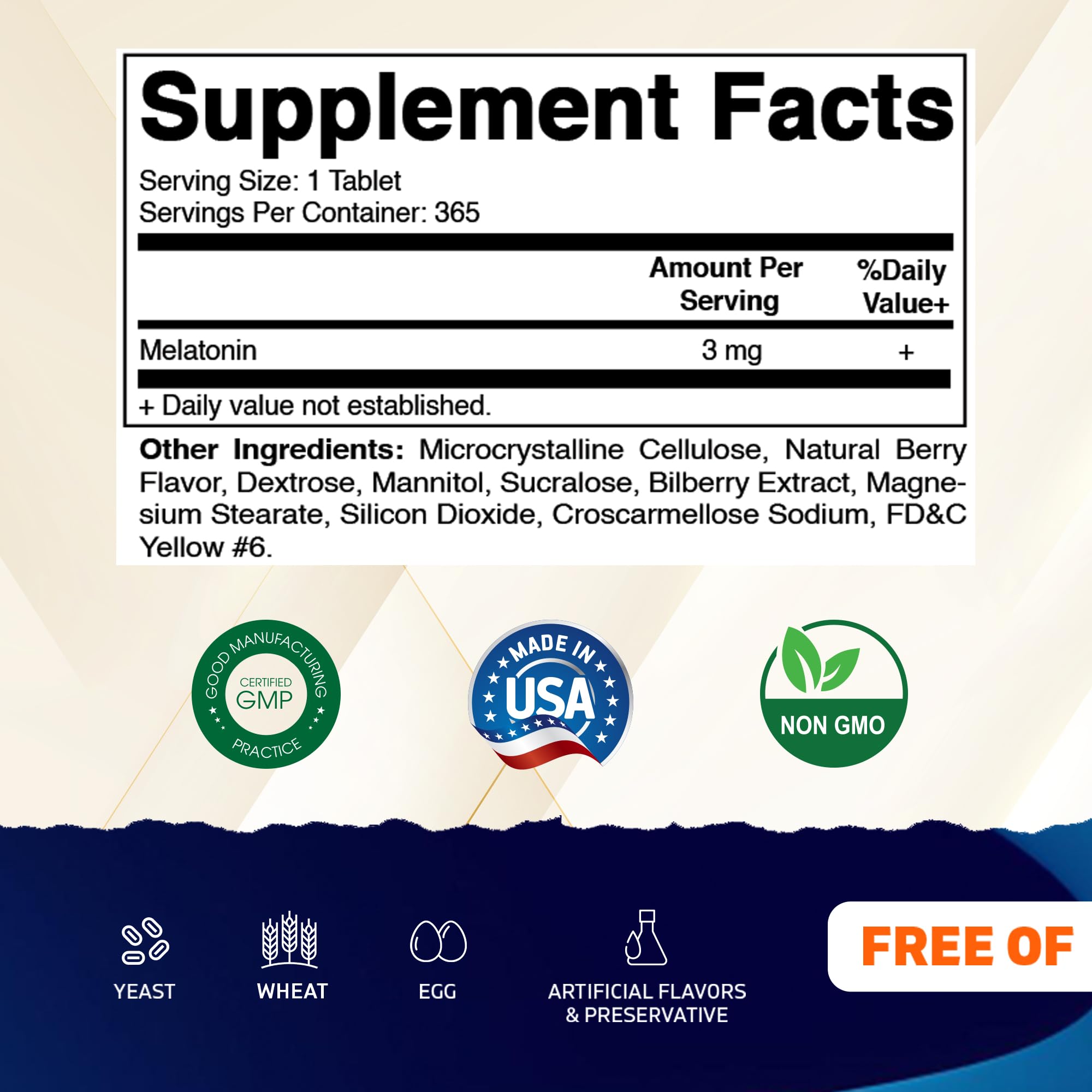 Vitamatic Melatonina 3 mg, disolución rápida, sabor bayas
