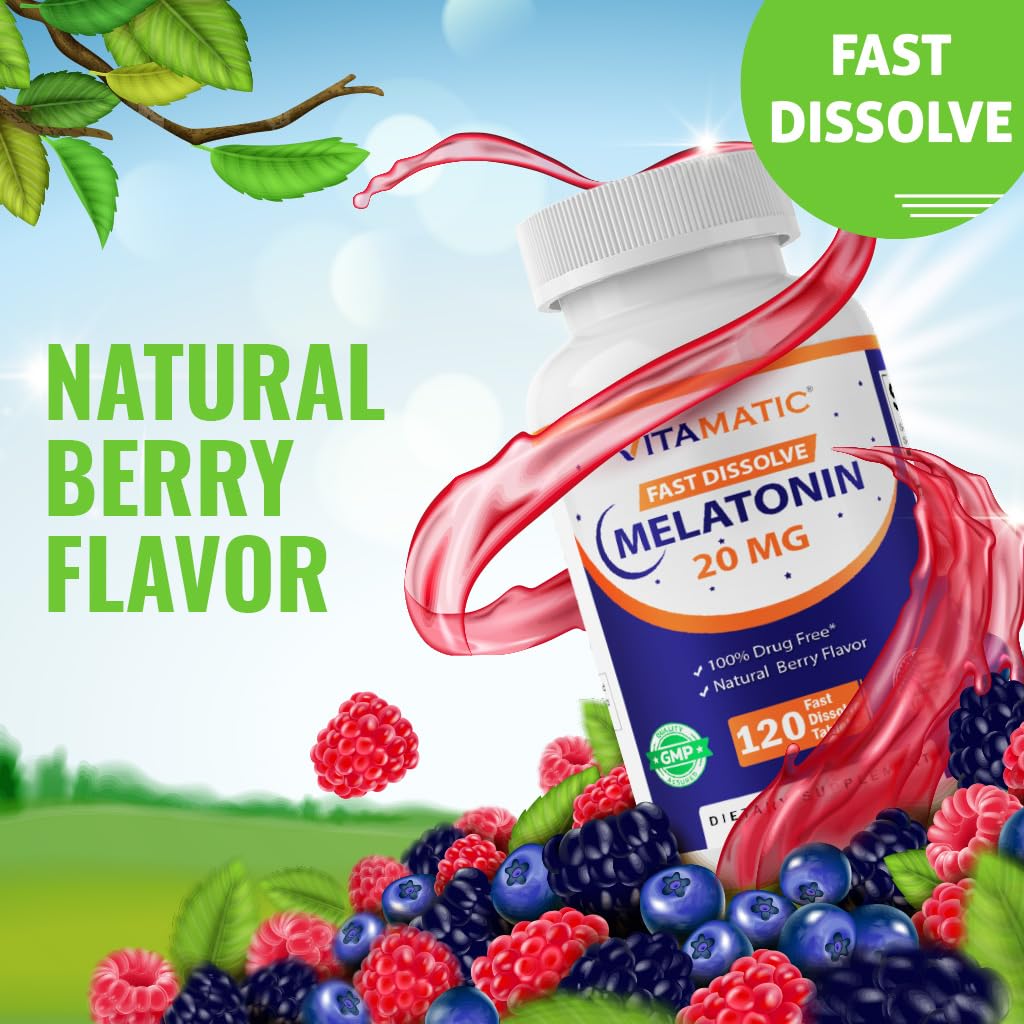 Dos lotes de Vitamatic Melatonina 20 mg para mayor conveniencia.