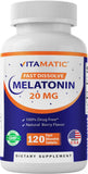 Vitamatic Melatonina 20mg en frasco con sabor baya para un descanso más suave