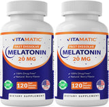 Vitamatic Melatonina 20 mg tableta disolución rápida para descanso nocturno.