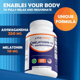 Vitamatic Melatonina con Ashwagandha caja de presentacion