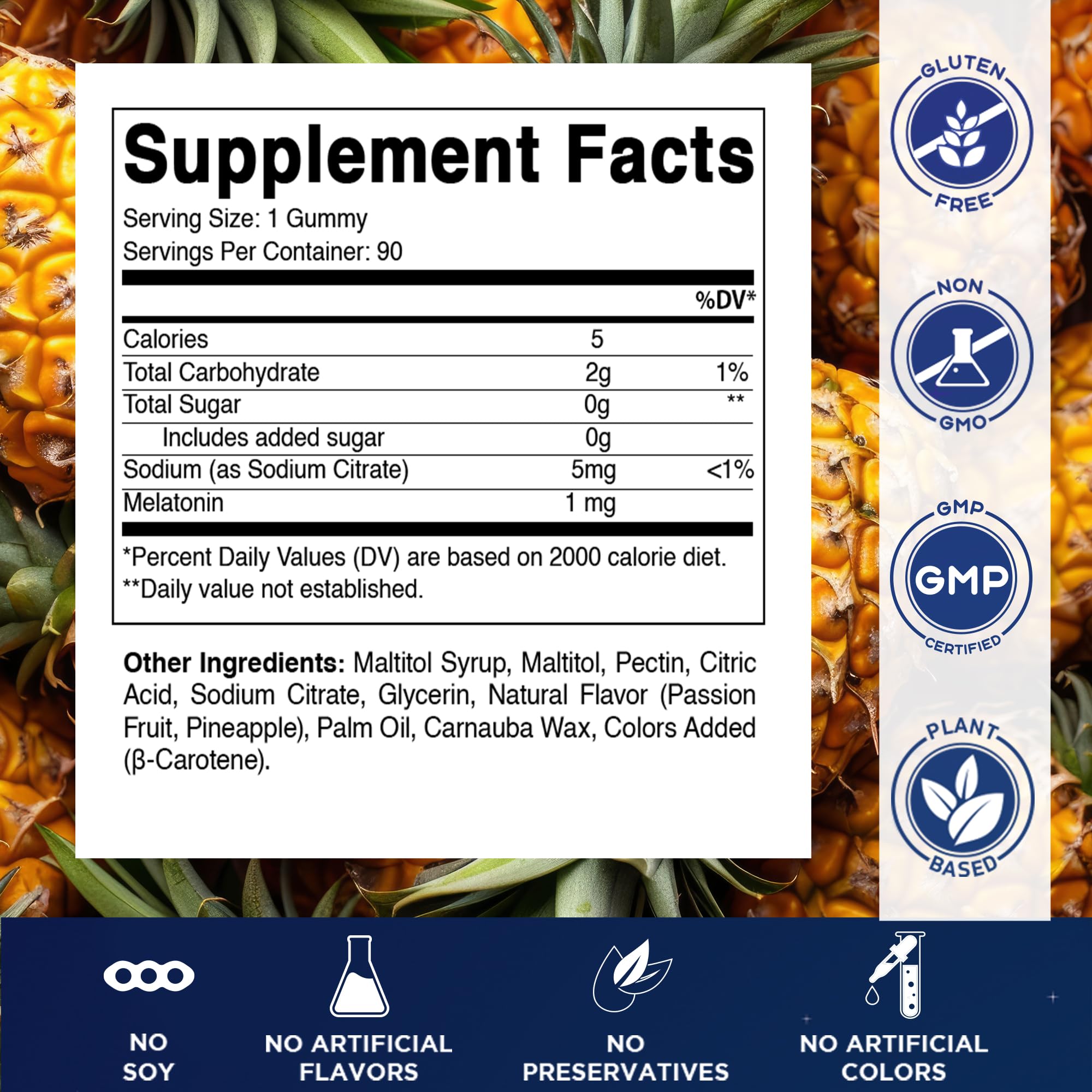 Gominolas Vitamatic sabor piña-pasión para niños sin azúcar.