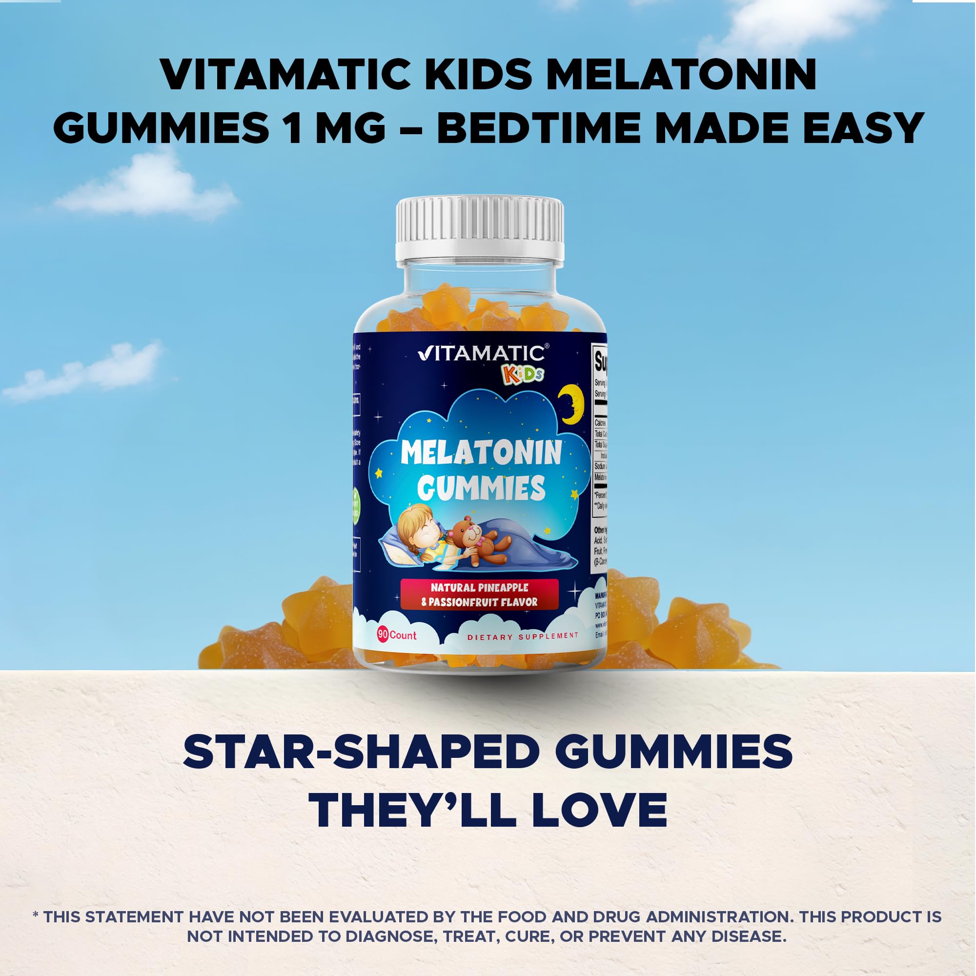 Gominola Vitamatic de textura suave, fácil de masticar para niños.