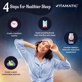 Etiqueta Vitamatic Melatonina libre de gluten y sin OGM para diversas dietas