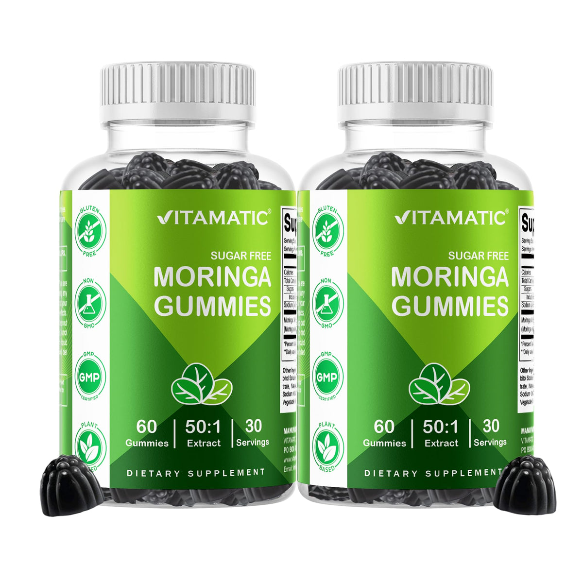 Gomitas Vitamatic Moringa en empaque de botella para snack saludable